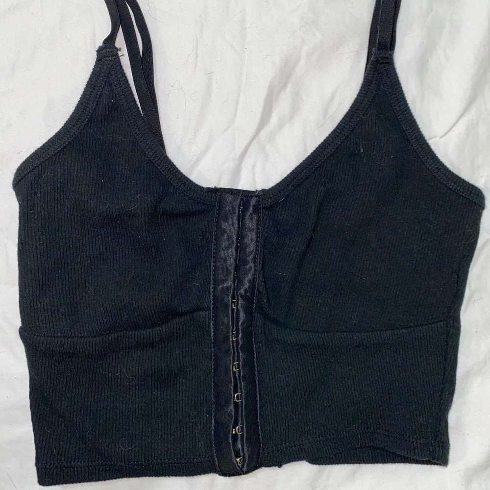 Black mini crop top